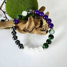 1 件手工制作的弹性串珠手链，附卡片，送给儿子的贴心礼物：彩色串珠手链和暖心卡片