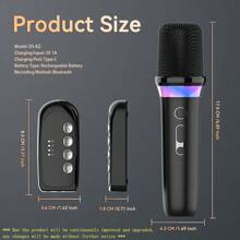 VAORLO DS-K2 卡拉 OK 伴侣无线麦克风动圈蓝牙 5.3 DSP 混音系统机 RGB 彩灯 3.5mm AUX 放大器主机 - 查看 13