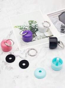 1Pc Jewelry Box Case,Portable Jewelry Storage Case,Traveling Jewelry Holder Storage, Pill Box Keychain Container,Keychain,Portable Ring Holder Keychain,Sports Jewelry Box Case,Travel Jewelry Box Case,Women'sTraveling Ring Holder Keychain Gifts Women Girls - Multicolor - View 3