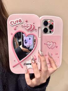 Funda tipo espejo de silicona con diseño de flecha del amor, compatible con iPhone 16, 15, 14 y 13 Pro Max, protección linda y a prueba de golpes con cubierta suave