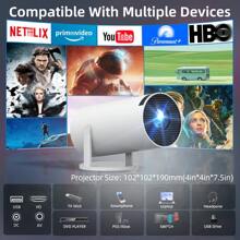 HUASHIJIE 新款 5G 智能投影仪，1080P 全高清家庭影院投影仪，180° 旋转，适用于卧室、电脑、手机、户外、露营、客厅、宿舍、学生、4K 投影仪，情人节、圣诞节、儿童节、父亲节、母亲节的礼物