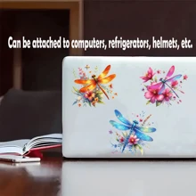 1 st (20 verschillende patronen kunnen vrij worden gesneden) Dragonfly & Flower Series Design Heat Transfer Paper, waterdicht voor glazen bekers, roestvrijstalen rolvinyltransferpapier, UV DTF, geschikt voor 16OZ-bekers, koelkasten, laptops, mokken en andere vlakke oppervlakken, waterdichte doe-het-zelfdecoratie (bekers niet inbegrepen)