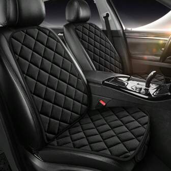 新款汽车座垫采用精致斜网格设计，前排单人座，毛绒材质，舒适温暖，安装简便，适合所有季节和多种车型