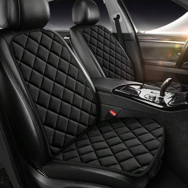 Nouveau coussin de siège de voiture au design de grille diagonale exquis, pour un seul siège de la première rangée, en matériau moelleux, confortable et chaud, facile à installer, convient à toutes les saisons et à une variété de modèles de voiture