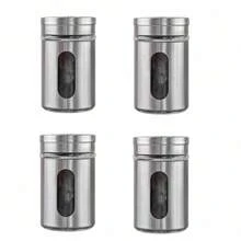 Units Or Kits Salt Shaker Pepper Shaker Condiment And Seasoning Holder Multipurpose Toothpick Holder Glass Stainless Steel - 02 chiếc - Xem 10