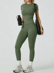 NcmRyu 女士纯色简约休闲运动套装