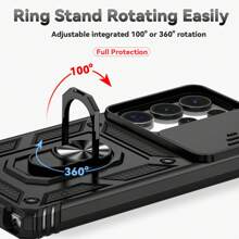 Military Push Window + Magnetic Adsorption + Stand, Multifunctional And Practical Minimalist Design Waterproof Shockproof Anti-Fall Scratch Resistant - Black - View 8