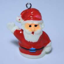 Mặt dây chuyền phụ kiện trang sức DIY hình trái cây, rau củ, động vật, ngô, quýt, tre, dâu tây, cam, chanh, đào, nấm, bánh thích hợp để lắp ráp và kết hợp thủ công - Ông già Noel - Xem 1