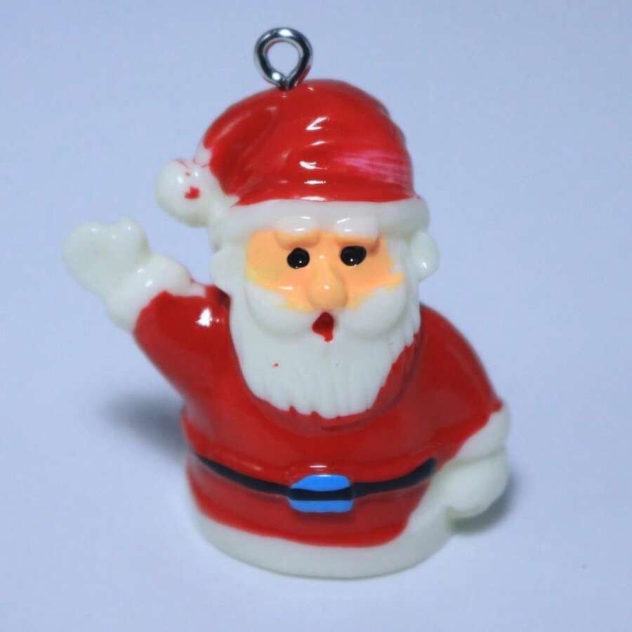 Mặt dây chuyền phụ kiện trang sức DIY hình trái cây, rau củ, động vật, ngô, quýt, tre, dâu tây, cam, chanh, đào, nấm, bánh thích hợp để lắp ráp và kết hợp thủ công - Ông già Noel - Xem 1