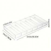 1pc Luxury Eyeglasses Display Tray, Perfume & Cosmetics Storage Organizer, Clear Acrylic Glasses Display Box With 6 Compartments, Desk Top Storage Holder, Gender Reveal Party, Perfect For Birthdays, Weddings, Parties, The Perfect Gift For Colleagues, Friends, And Family, Back To School - Clear - View 12