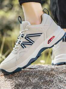 Men's Outdoor Slip-Resistant Breathable Hiking Shoes, Shock-Absorbing Sports Shoes For Trekking And Trail Running - Beige - View 1