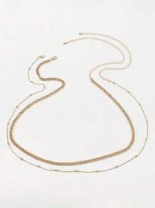 2 pièces Ensemble de chaîne de taille mode et polyvalente pour femmes, chaîne de corps de bikini de plage minimaliste, chaîne de nombril réglable, bijoux de mode , chaîne de taille sexy pour femmes, été, école, automne, Halloween