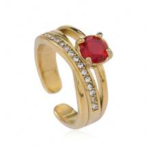 1pc Classic Luxury Stainless Steel Jewelry With Cubic Zirconia, Titanium Steel Ladies' Wedding Ring With Gift Box, Suitable For Gifts, Parties And Weddings - Model (with Gift Box) - View 5