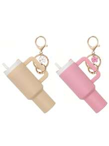 Juego de 1/2/3/5/8 piezas de llavero con mini vaso, lindos encantos con vaso para mujer para bolso, mochila, botella de agua mini - Estilo callejero, multicolor, accesorios del llavero, encantos para bolsos, vasos, 5/3/2/1 llaveros, accesorios para bolsos, encantos para bolsos de mano, caja de almacenamiento de lápiz labial, accesorios para bolsos, llavero de mini vaso, llavero de mini vaso para llavero o bálsamo labial, llavero lindo de vaso