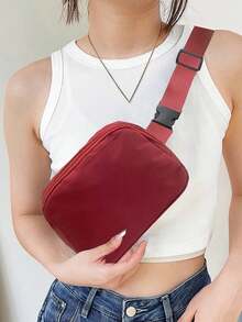 1pc/2pcs Solid Color Multi Functional Cross Body Chest Bag, Fanny Pack Pouch,Everywhere Belt Bag With Adjustable Strap, Small Waist Pouch Bag,For Workout Running Travelling Hiking - Multicolor - View 16