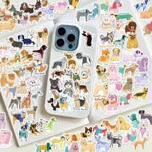 100 piezas de pegatinas con diseño de perros de dibujos animados en estilo dibujado a mano para diario, scrapbook, funda de teléfono, portátil, decoración de taza de agua, útiles escolares, de vuelta a la escuela