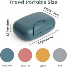 4 件装旅行香皂盒支架，便携式防漏香皂盒容器带盖，防水塑料香皂盒托盘适用于家庭厨房浴室徒步旅行健身房 - 黃色 - 查看 7