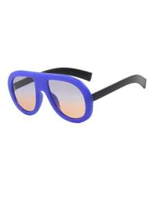 2025 New Fashion Oversized Pilot Fashion Glasses, European & American Hiphop Chunky Glasses For Women