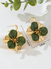 1 par de pendientes vintage con colgante de flor multicapa de estilo festivo y dinámico, regalo para mujeres