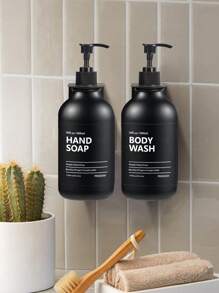 LEAPAIR 2/3 Peças Frasco Dispensador de Loção de 500ml/16.9oz com Bomba Dispensadora com Rótulos ou Suporte para Garrafa, Garrafas Recarregáveis de Shampoo e Condicionador, Frascos Dispensadores Apertáveis, Para Sabonete Líquido/Shampoo/Condicionador/Sabonete Líquido para as Mãos/Detergente Líquido/Loção, Dispensador de Armazenamento de Cozinha e Banheiro, Decoração de Banheiro Doméstico, Decoração de Outono, Volta às Aulas