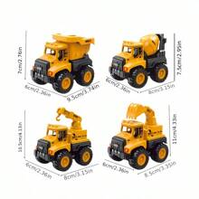 Modèle d'ingénierie 2024 Jouet de véhicule Barre de traction Camion de construction en métal, Camion-benne, Camion-toupie, Mini voiture et Excavatrice, Convient comme cadeau de jouet pour Noël, anniversaire, rentrée des classes
