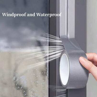 1 件装多功能密封防风胶带，单面防水高粘度胶带，撕下不留痕迹，破损孔洞修补胶带，适用于窗户、浴室、厨房、户外