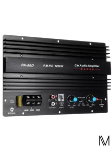 1000W 1 Channel Professional Car Amplifier - Black - View 1