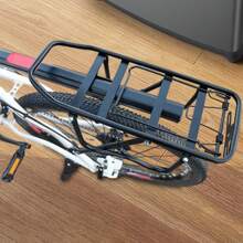 Rear Bike Rack Adjustable Bike Pannier Rack, 60 KG Load Bike Rear Rack Cycling Bike Bag Commuter Rack, Aluminum Alloy Bicycle Luggage Carrier Rack - Black - View 2