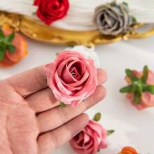 5/10pcs Artificial Grilled Rose Head For Spring Autumn Wedding Vase For Home Dining Room Bedroom Decorations, Festival Birthday Party Accessories, Outdoor Garden Decorations Gifts Graduation