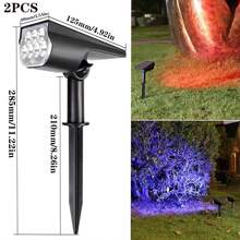 1pc/2pcs Solar Powered Outdoor Waterproof IP65 7 LED Solar Light, Cool White, Warm White Or Color Changing Adjustable Solar Spotlight For Yard, Garden, House, Garage Driveway - Multicolor - View 15