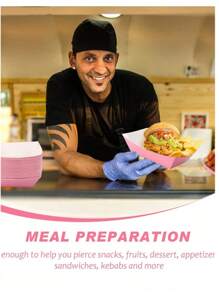 10/20 牛皮纸食品托盘、一次性棕色纸船、炸薯条架、爆米花盒、新年、圣诞派对、生日、情人节、周年纪念日、毕业典礼家庭活动 - 粉色 - 查看 2