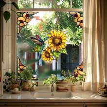 1 件可移除彩色静电玻璃贴纸，家居/窗户装饰，防撞礼物生日毕业房间装饰家居装饰墙壁装饰浴室装饰卧室装饰房间装饰用品客厅装饰家居装饰客厅墙壁艺术墙纸贴纸 - 彩色 - 查看 17