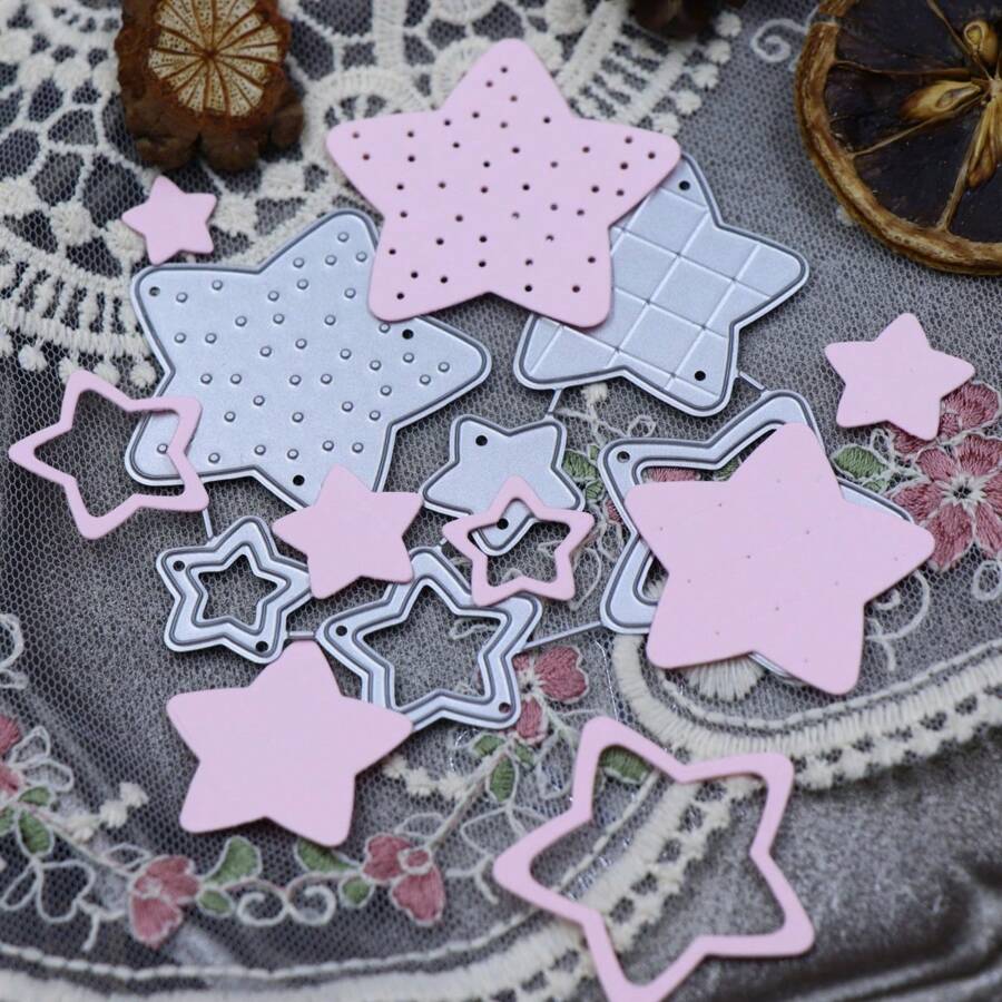 New Arrivals Cute Star Metal Die Cuts For Scrapbooking, Stars Die Cutting For Card Making And Photo Album, DIY Handmade Paper Crafts - Silver - View 1