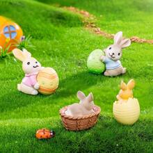 1pc Cute Easter Rabbit Blind Box Miniature Figurine, Decorative Accessory For Car, Desktop, Photography, Dollhouse, Birthday, Holiday Gift