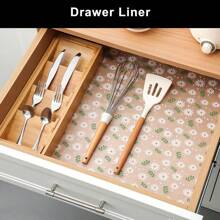 1roll Shelf Liner, Non-Slip Cabinet Drawer Shelf Liners, Waterproof Refrigerator Liner, Cuttable Cabinet Drawer Cupboard Mat, Non Adhesive Fridge Liner EVA Place Mats, Oil, Water And Stain Resistant Cabinet Mat, Washable Drawer Liners For Kitchen, Cabinet, Bathroom