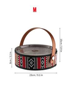 1 件波西米亚风格储物盒托盘，圆形收纳盘，存储空间大，牢不可破，内置隔层，非常适合零食、水果或装饰展示 - 彩色 - 查看 11