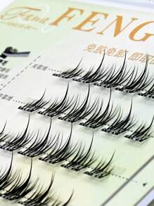Self Adhesive Eyelashes Invisible Band Cluster Lashes 36pcs C Curl 0.07 Thickness 10-12mm Wispy Lashes Extension NO Glue Needed No Band Individual Lashes Self Sticking Reusable Adhesive Eyelashes DIY At Home Perfect For Beginners, Reusable