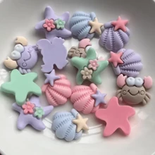 20 piezas de cabujones de resina con diseño de estrellas de mar y conchas serie marina linda para manualidades, decoración y accesorios de joyería DIY -JJ10