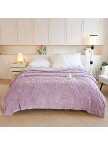 230*200cm 1200g king size 1 pieza Mantas calientitas de muselina borrega con puntada dormir Frazada con patrón geométrico suave y confortable de colores  decorativa viaja ,Manta  de forro caliente  peluche,Frazadas para cama calientes navidad  Multicolor Manta liso cálido para casa cobijas frazada fresca la ropa de cama deding cobertor king size  microfibra cobertores cobijas individual decoracion hogar gris oscuro laila  Ligero confort blanket Matrimonial colcha cubrecama super suave cobija micromink divertidas  mantas algodon mantas de tela ligera manta de viaje decorativa rosa verde morado King size ligera sala tejida personalizada blanca - Morado - Ver 2