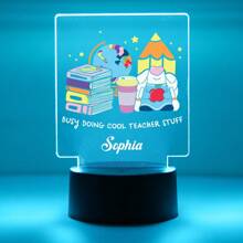 1Pc Customized Name Teacher Creative Gift 3D Light Illusion LED Night Light Warm Light Birthday Gift Christmas Gift Decoration Desk Lamp Night Light,A Gift For The Teacher, A Graduation Gift Gifts - Multicolor - View 8