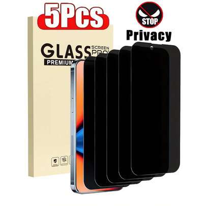 5片装 9H 防窥钢化玻璃手机屏幕保护膜，兼容 17/16 Pro Max、三星 Galaxy S26/S25 Ultra 和小米手机，不支持指纹识别，采用微百叶窗技术，增强现实 (AR)，防指纹，极致隐私保护（2025 最新设计）
