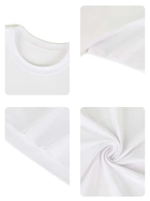 Set de 3 piezas, camiseta de mujer de verano de cuello redondo y manga corta, versátil y de unicolor, apropiada para uso diario. Blanco, negro y rosa