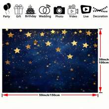 Blue Starry Sky, Multifunctional Party Decoration Banner, Suitable For Holiday Occasions, New Year Celebrations, Studio Backgrounds, Feather Free, No Need For Power Supply - Multicolor - View 2