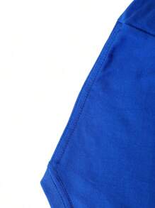 (220g Pure Cotton T-Shirt) Men's Summer Round Neck Short Sleeved Casual Pure Cotton Print JESUS LOVES YOU - 藍色 - 查看 4