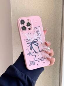 Exquisite Polka Dot, Letter, Flower, Butterfly & Bow Design Anti-Drop Phone Case Compatible With IPhone 16 Pro Max/11/12/13/14 Plus/15 Pro/XS/XR