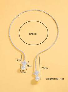 1 buc colier complet cu cristale și choker cu perle din frunze de zirconiu, colier luxos la modă din cupru și argint, potrivit pentru femei, purtare zilnică, aniversare, nuntă, petrecere, sărbătoare, colier de bijuterii de mireasă