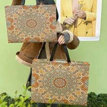 12pcs Mixed Color Woven Tote Bag Gift Box With Handle - Waterproof, Shrink-Proof, Foldable Shopping Bag, Clothes, Wedding, Party - 3 Sizes Reusable Gift Packaging, For Mother's Day, Bridesmaid Gifts, Graduation Gifts, Birthday Gifts, Wedding Gifts, Birthday, Bride, Wedding