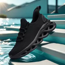 New 2025 Spring/Summer Lightweight & Breathable Couple's Sports Shoes, Outdoor Casual Sneakers, Comfortable Hiking Shoes With MD + Herringbone Compound Outsole, Anti-Slip , Soft & Comfortable, Random Asymmetrical Pattern