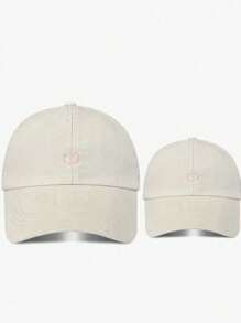 1 pezzo / 2 pezzi Cappellino da baseball con ricamo a forma di cuore per genitore e figlio, con apertura per la coda di cavallo, adatto per uso quotidiano