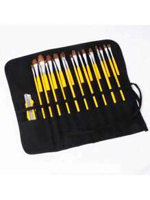 1 pezzo Organizer in tela per pennelli da pittura, 22 scomparti per pennelli ad acquarello e gouache, organizer per pennelli da calligrafia, astuccio arrotolabile per matite